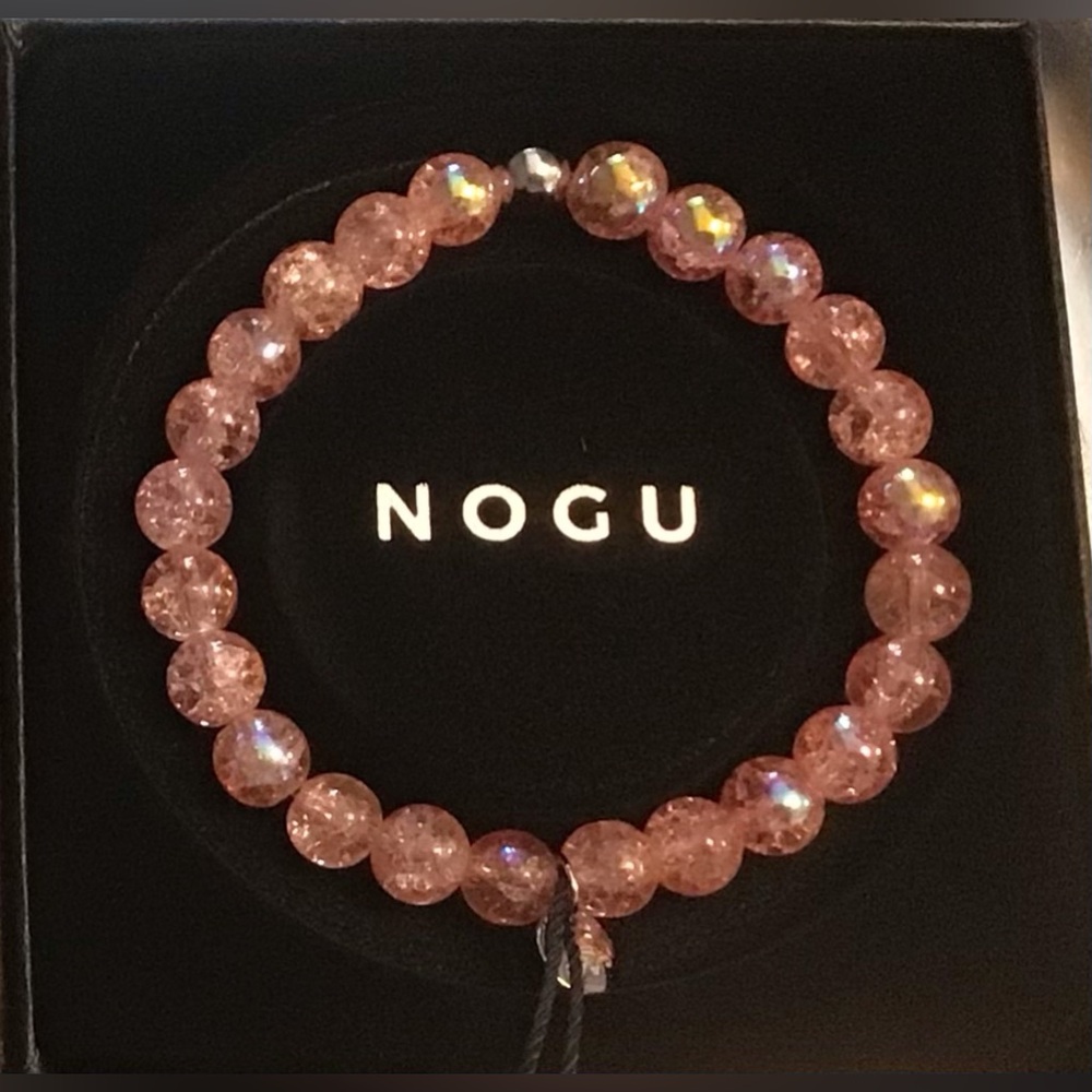 🩷🩷 NOGU .925 Sterling Silver x Magenta Meringue Bubble Glass Bracelet 🩷🩷